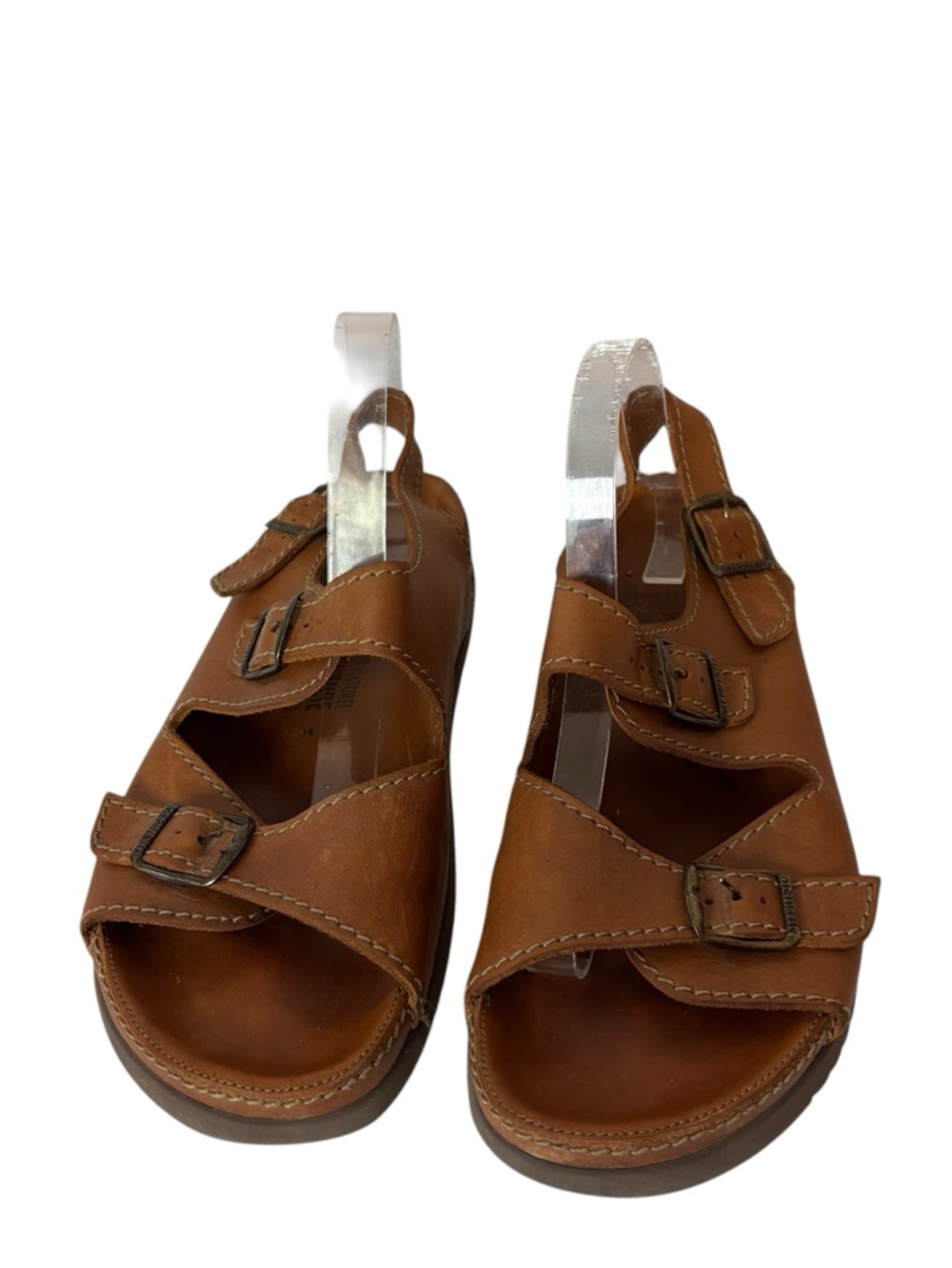 Mephisto Sandal triple buckle strap Brown Leather Men’s Size US 10 EU 44 - Picture 4 of 8
